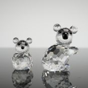 A Pair of Swarovski Crystal Koala Parent and Baby Figurines