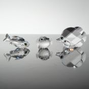 3pc Swarovski Silver Crystal Fish Figurines