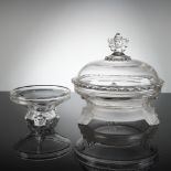 2pc Hobbs Brockunier & Co. EAPG Covered Butter Dish, Viking