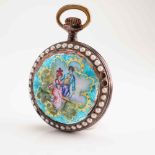 Antique Enameled and Seed Pearl-Set Lady's Pendant Watch