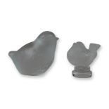 Lalique and Baccarat French Frosted Crystal Bird Figurines