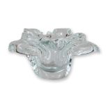 Murano Style Clear Glass Butterfly Dish