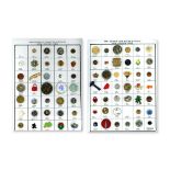 2 CARDS OF ASSORTED MATERIAL BUTTONS
