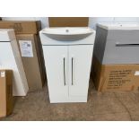 ITE 2 DOOR VANITY UNIT INCLUDING BASIN GLOSS WHITE 500MM X 400MM