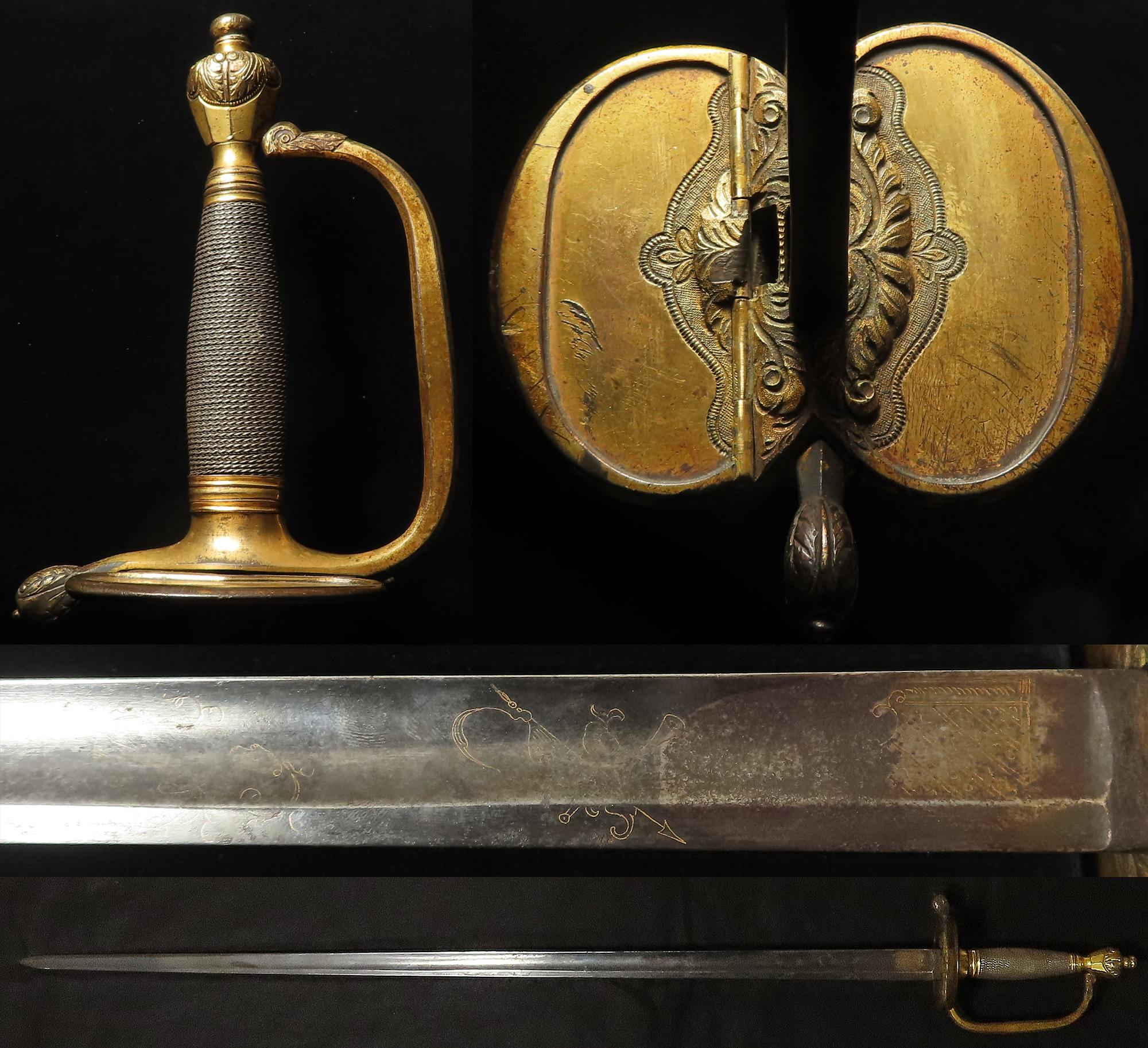 English 1796 Pattern sword with a folding shell guard. Blade 32 ...