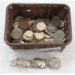 GB & World Coins including 150g mixed content silver, plus assortment of base coins, tokens etc.