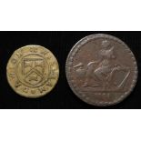 Tokens (2): Derby, William Dawson, Dier (dyer) Halfpenny 1669 GF, along with a Camac, Kyan and Camac