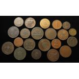 GB & Commonwealth Tokens & Medallions (21) 18th to early 20thC copper & bronze. Some interesting
