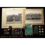 Group for Major C E Dawkins Intelligence Corps and Dorset Regt, Defence & War Medals. GSM clasp S.
