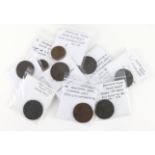 Tokens, 18thC (11) mostly Halfpennies, and two Farthings, assorted F-VF.