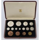 Proof Set 1937 (15 coins) Crown to Farthing including Maundy Set, lightly toned aFDC with original