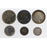 GB Maundy Oddments (6): 4d's: 1871 iridescent EF, 1896 dark EF, 1906 GEF; 2d 1930 cleaned EF; 1d'