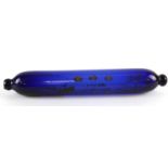 Australia interest. An Australian related bristol blue glass rolling pin, transfer printed with a