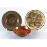 Dishes. Three small dishes, comprising a Fairy Land lustre dish (has a mark on the back,