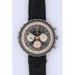 Breitling Navitimer, stainless steel, ref. 0816, circa 1968. The black dial with baton indices,