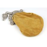 Dutch c19th century white metal (tests as silver) replica of an 18th century large, clutch bag.
