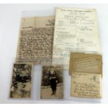 WW1 RNVR London Royal Naval Division group of documents to Leslie W Shea enlisted 9-10-1913 to the