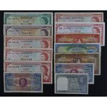 British Commonwealth (13), King George VI portrait notes, Malta 1 Shilling x 2 issued 1943 serial