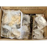 Box with a vast amount of Military Button (many Essex Regt), plus other Cap badges, lapel badges,