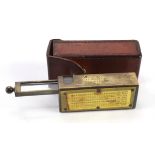 WW1 pocket range-finder, side plate marked "Pocket Range Finder Patent No4493/15. Chas Hymans.