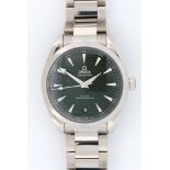 Omega Seamaster Aqua Terra, stainless steel, ref. 220.10.41.21.10.001, 2021 card. The green 'teak'