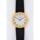 Patek Phillipe Calatrava, 18ct yellow gold, ref. 3954, circa 1990. The white dial with Roman
