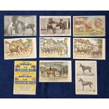 Postcards, Equine Advertisements, 9 to include Eliman's Embrocation (4, Tuck's, card),