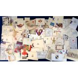 Ephemera, WW1 and WW2 Military Greetings cards, Postcards, etc. A collection of approx. 70 items