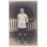 Football postcard, Steve Bloomer, Derby County & England, b/w photographic card showing full