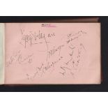 Cricket, a vintage autograph album containing a selection of signatures, mostly 1950's including