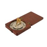 A 19th century French pocket sundial - the register with three degrees of latitude set out above a
