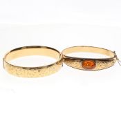 9ct Rolled Gold and Amber Bangle Collection