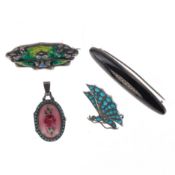 Silver Jewellery Collection inc. Antique, Enamel, Arts and Crafts, 19.2g