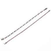 Ruby and Cubic Zirconia Silver Tennis Bracelet Collection, 23g