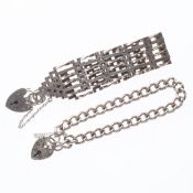 Mid Century Sterling Silver Gate Bracelet Pair, 43g