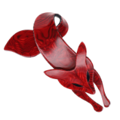 Lea Stein Large Red Fox Brooch