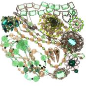 Vintage Jewellery Collection inc. Modernist, Antique Glass, Uranium Glass, Czech Filigree