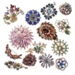 Vintage Brooch Collection inc. Sherman, Floral, Aurora