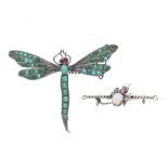 Victorian Silver Insect Brooch Collection inc. Turquoise, 11.4g