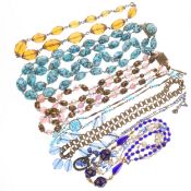 Antique and Later Necklace Collection inc. Aurora, Foiled, Czech Filigree