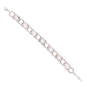 Cubic Zirconia Silver Panel Bracelet, 49.5g