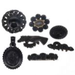 Antique Jet Mourning Jewellery Collection
