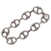 Antique 800 Silver Fancy Anchor Link Bracelet, 16.5g
