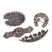 Antique Silver Brooch Collection incl. Gold Accents, Horseshoe, Mizpah, 13g