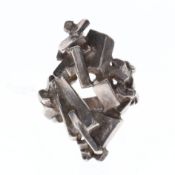 Niels Erik From Sterling Silver Brutalist Ring, 16g