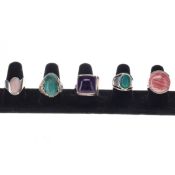 Gemstone Silver Ring Collection inc. TGGC, Rhodochrosite, Amethyst, Turquoise, 41.5g