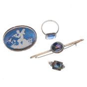 Antique Butterfly Wing Silver Jewellery Collection, 19g