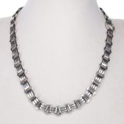 Antique Silver Book Chain Necklace, 17g