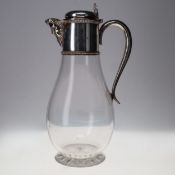 Victorian Scottish Sterling Silver Mounted Glass Claret Jug, 1210g