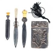 Antique and Later Sterling Silver Desk Accessories Collection, 65g